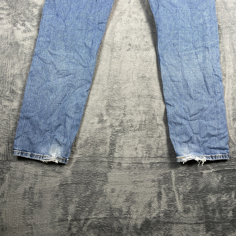 Levis 505 Regular Fit Jeans Mens 34x32 Blue Whiskered Denim Cotton Straight Leg - Picture 5 of 7